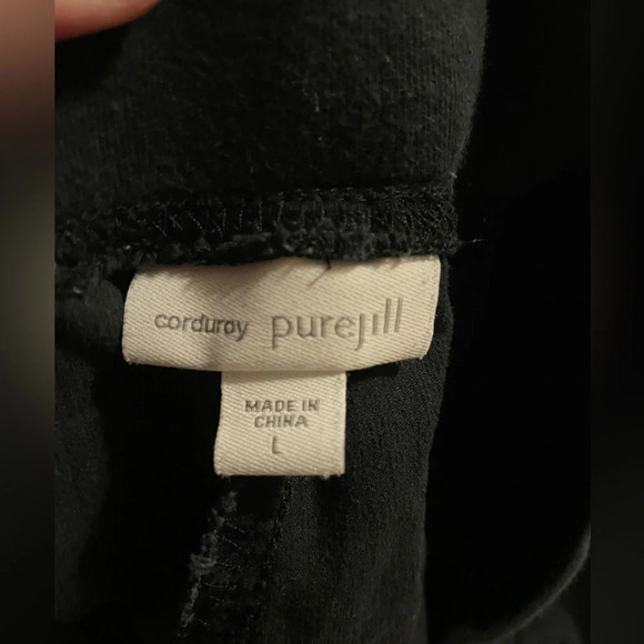 J. Jill Pure Jill Corduroy Cotton Pull On Pants‎ Black Large Basic Casual Travel - Picture 7 of 8